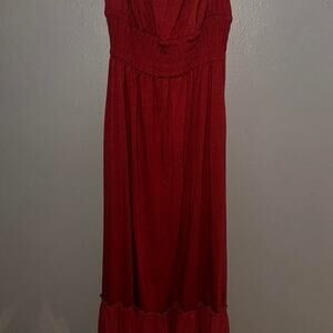 Burgundy maxi dress with spaghetti straps